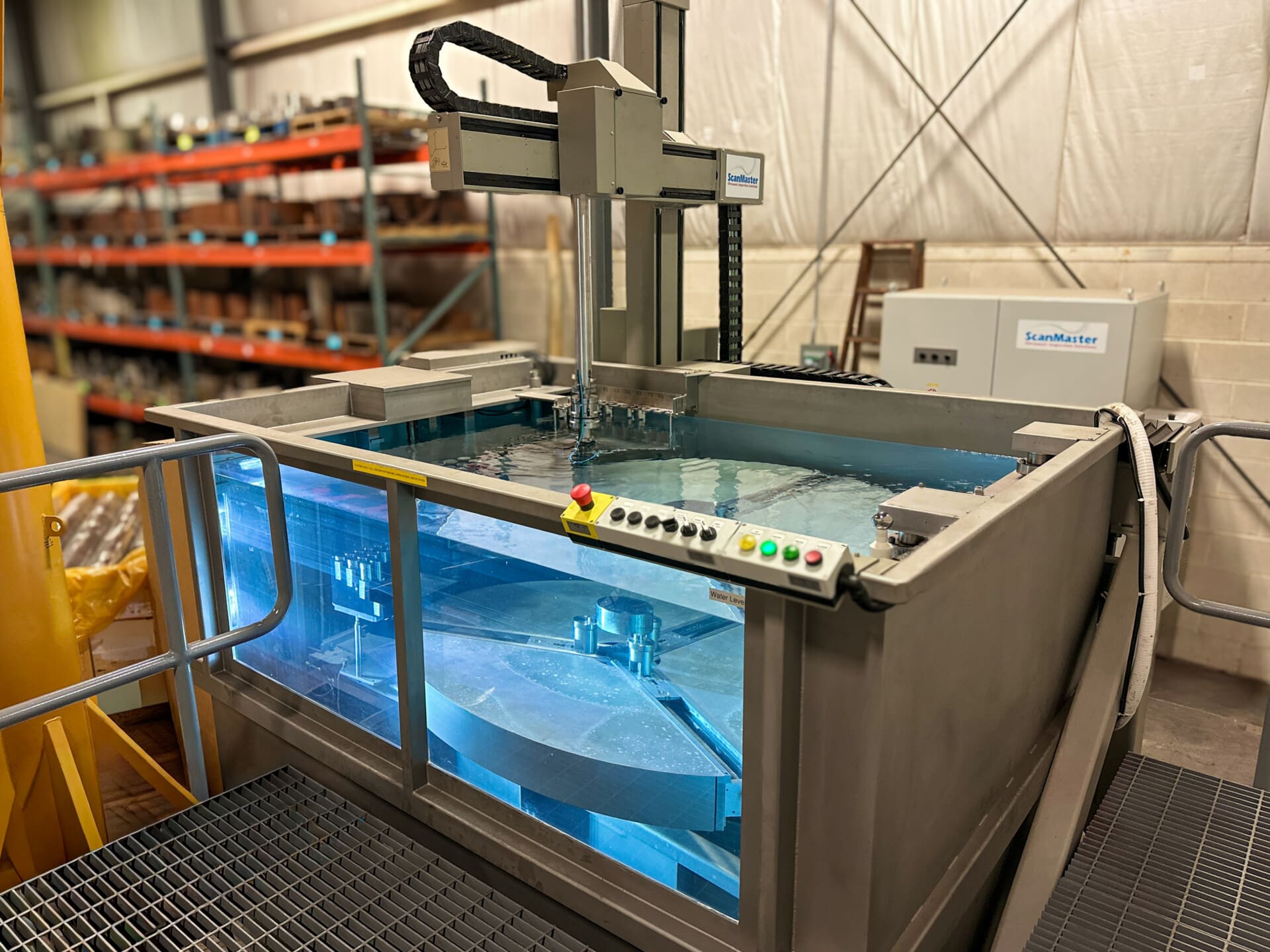 LTI Forging and Shapes Tank ScanMaster gantry automated UT immersion scanning